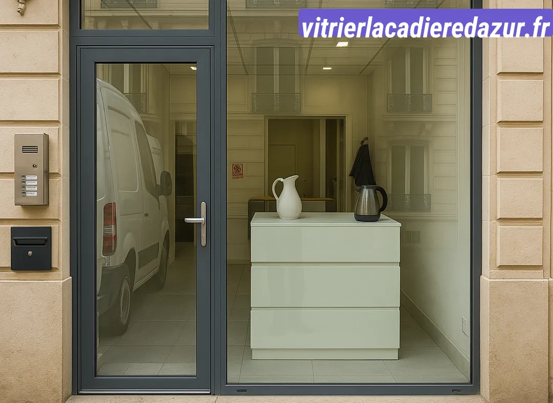 Façade vitrine de magasin en aluminium sur mesure à La Cadière-d'Azur